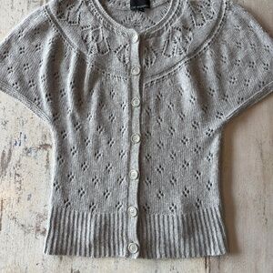 Ladies Cynthia Rowley Shrug sweater size medium Angora wool grey cottagecore Y2K